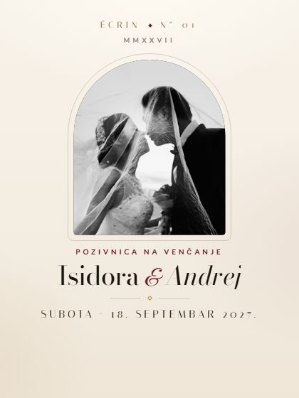 Écrin, pozivnica na venčanje, prvi kadar posle otvaranja